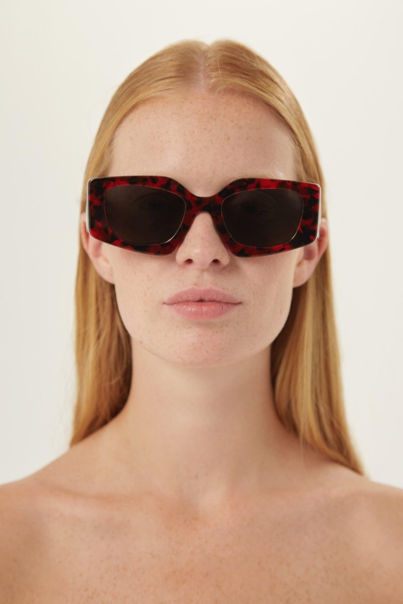 Colored havana geometrical sunglasses – cinŽma styles to square Monochrome symbol frames – LUX VERSE Luxury Designer Fashion Outlet