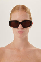 Havana sunglasses – cinŽma styles to square Monochrome symbol frames – LUX VERSE Luxury Designer Fashion Outlet
