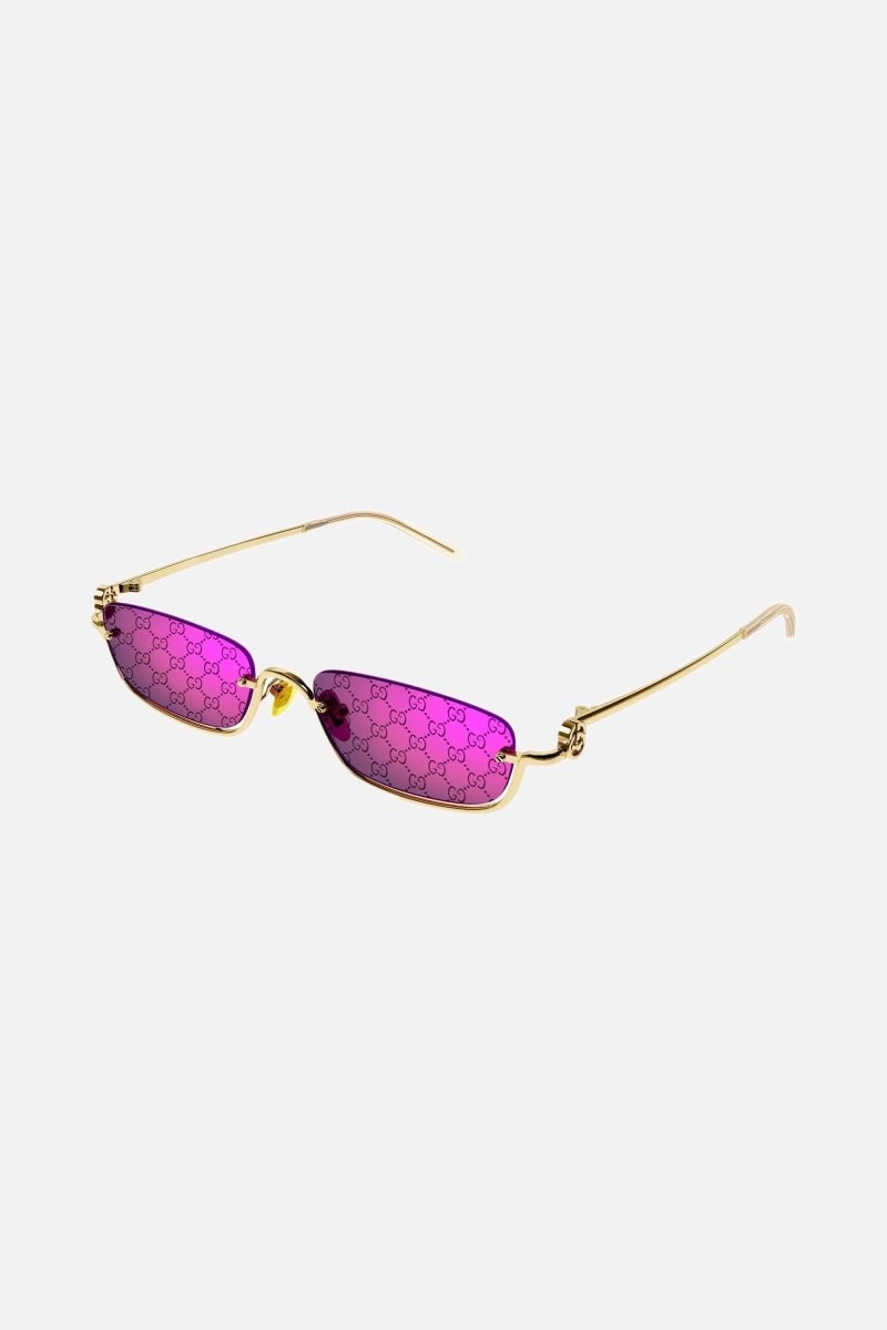 PRE ORDER Avail. 12th August - micro metal sunglasses with GG lenses – super narrow rectangular shape – LUX VERSE Luxury Designer Fashion Outlet