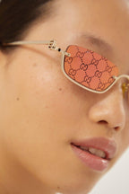 PRE ORDER Avail. 12th August - micro metal sunglasses with GG lenses – upside down GG Interlocking logo on both temples – LUX VERSE Luxury Designer Fashion Outlet