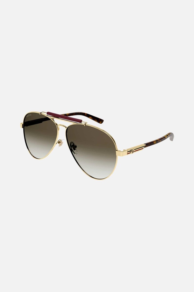 PRE ORDER Avail. 12th August - pilot brown sunglasses featuring double bridge – vintage inspired pilot shape – LUX VERSE Luxury Designer Fashion Outlet