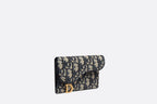 Saddle Cosmos Zipped Card Holder – it is crafted in blue Oblique jacquard and can accommodate the small daily essentials – LUX VERSE Luxury Designer Fashion Outlet