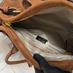 Bonnie nubuck leather handbag – pragmatic, contemporary elegance defines this suede handbag – LUX VERSE Luxury Designer Fashion Outlet