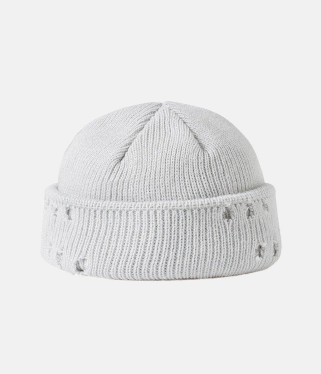 Ripped Beanie Gray – material: Premium Cotton Circumference: 60 cm Hat Depth: 17 cm Add more – LUX VERSE Luxury Designer Fashion Outlet