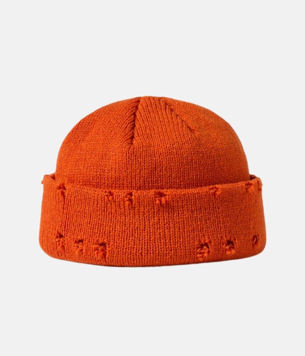 Ripped Beanie Orange – material: Premium Cotton Circumference: 60 cm Hat Depth: 17 cm Add more – LUX VERSE Luxury Designer Fashion Outlet