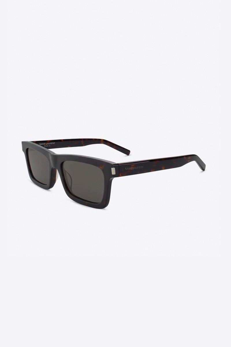 Angular havana grey UNISEX sunglasses – featuring iconic corner angle in the end piece with grey lenses – LUX VERSE Luxury Designer Fashion Outlet