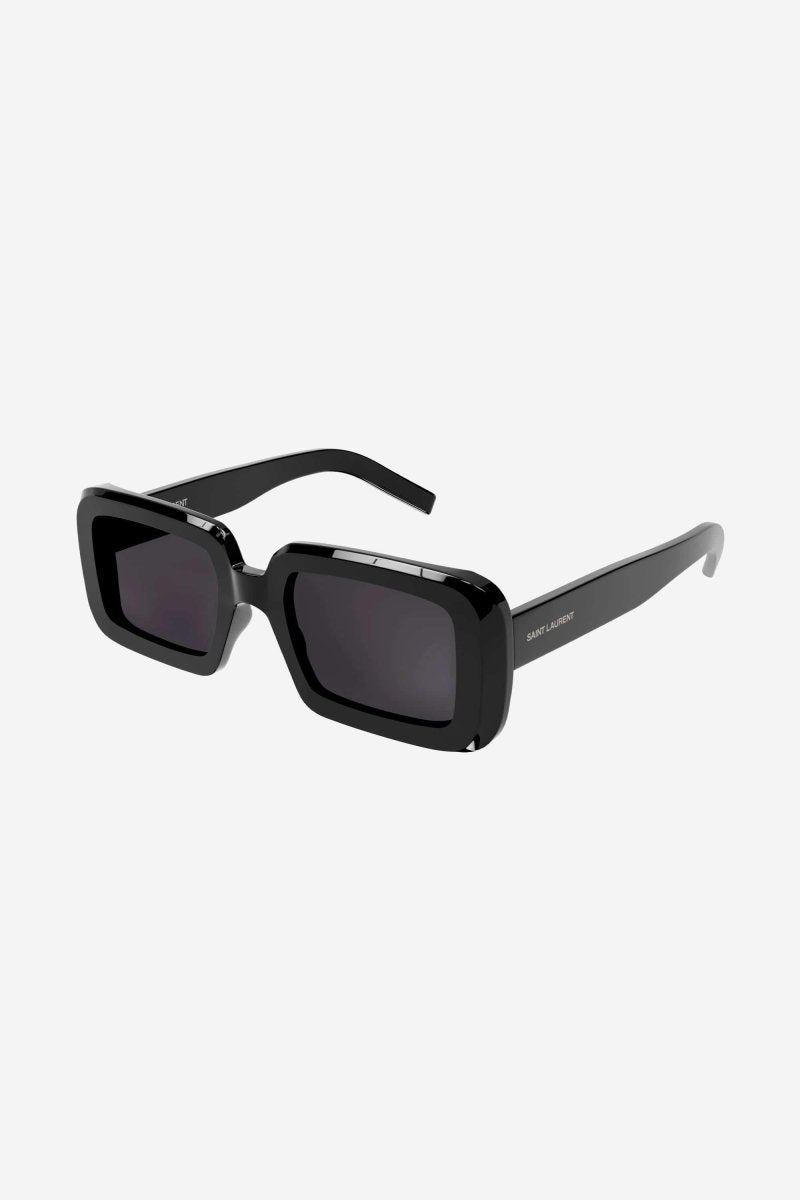 Bold rectangular sunglasses – a bold rectangular acetate shape distinguished by faceted section on front – LUX VERSE Luxury Designer Fashion Outlet