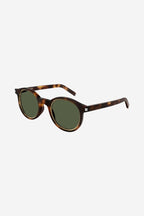 Classic havana round sunglasses – a small classic round shape distinguished by iconic corner angle – LUX VERSE Luxury Designer Fashion Outlet