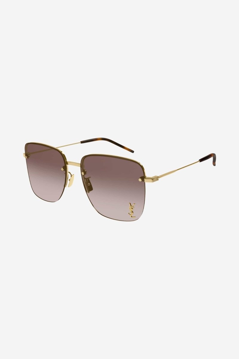 Gold squared metal sunglasses – a MODERN HALF RIM SQUARED FEMININE SHAPE – LUX VERSE Luxury Designer Fashion Outlet