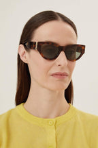 Havana almond shape featuring bold YSL logo – tHE MYTHIC YSL SIGNATURE IS INTEGRATED AS AN HINGE DETAIL AND MADE HIGHLY VISIBLE ON – LUX VERSE Luxury Designer Fashion Outlet