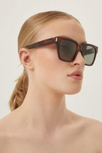 Havana rectangular sunglasses – the logo is laser engraved on both temples – LUX VERSE Luxury Designer Fashion Outlet