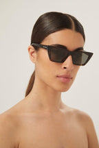 Iconic MICA cat-eye havana sunglasses – and iconic MICA style in striped havana – LUX VERSE Luxury Designer Fashion Outlet