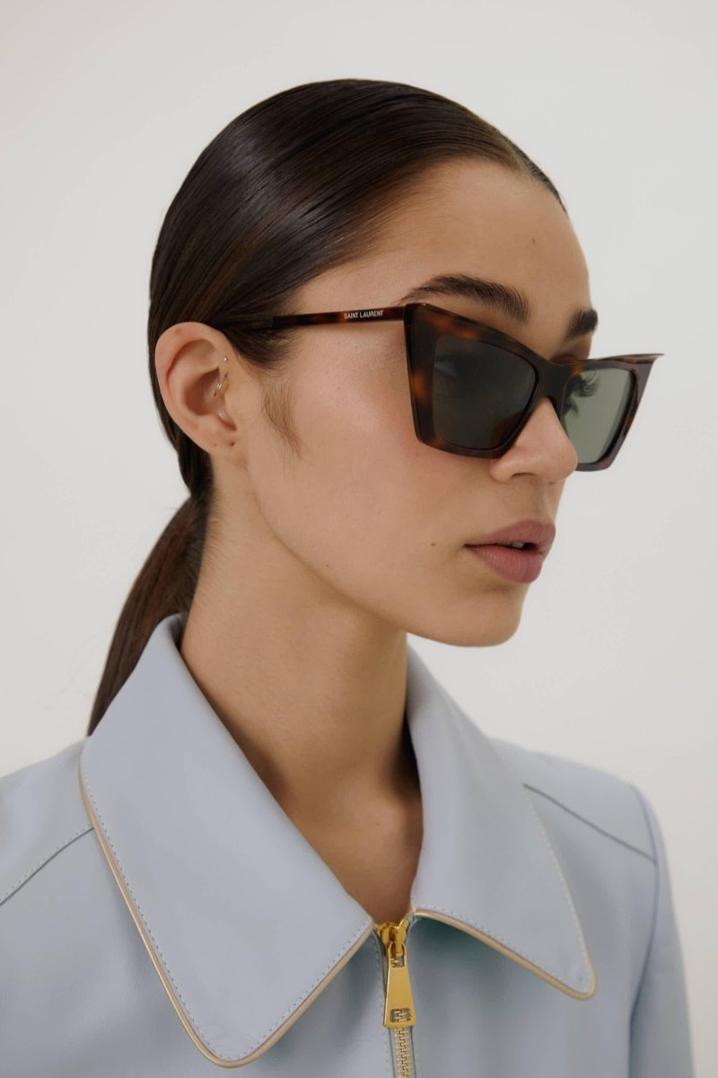 Iconic sharp cat-eye havana sunglasses – iconic cata-eye style in classic black featuring a front spoiler – LUX VERSE Luxury Designer Fashion Outlet