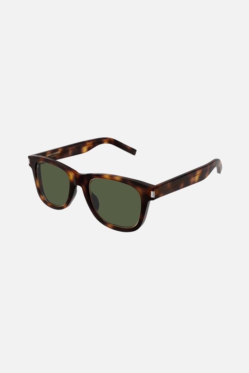 SL 51 rim havana sunglasses – the iconic SL 51 reintepreted in a new construction, mounting a metal rim around – LUX VERSE Luxury Designer Fashion Outlet
