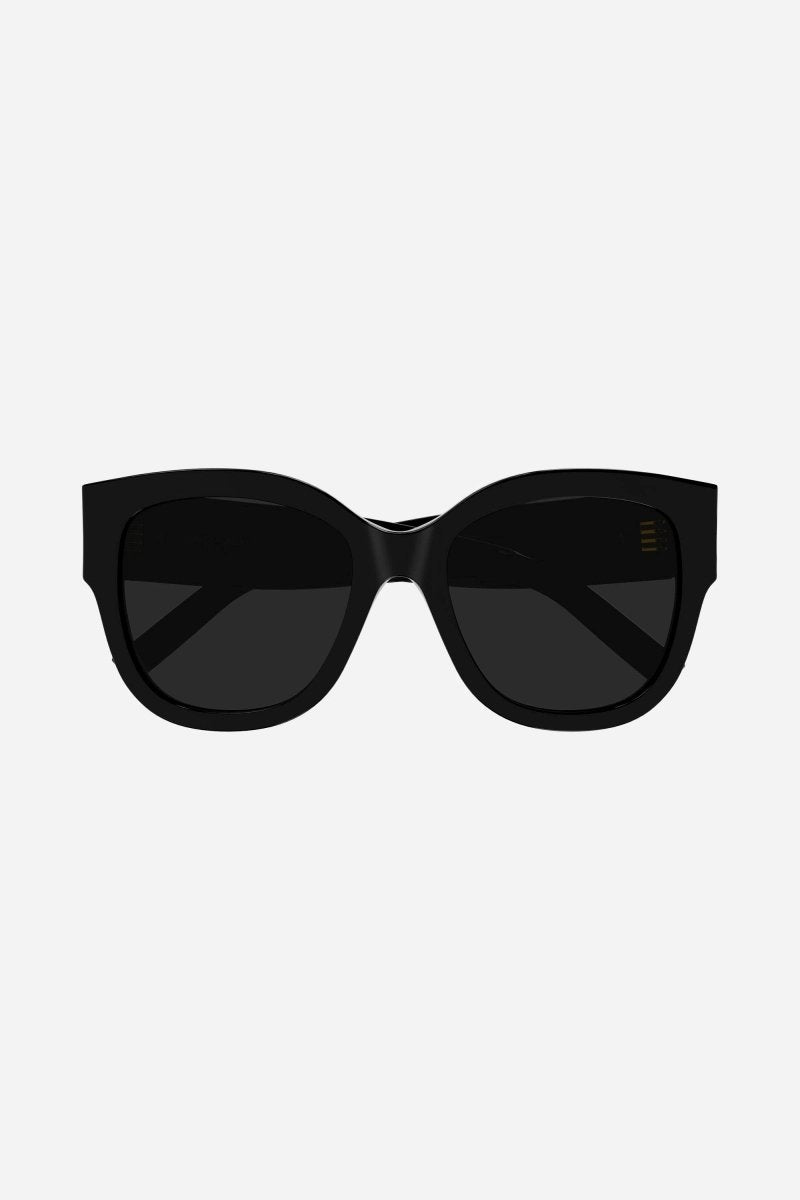 SL M95 oversized black and silver cat eye sunglasses – tHE MYTHIC YSL SIGNATURE IS INTEGRATED AS AN HINGE DETAIL AND MADE HIGHLY VISIBLE ON – LUX VERSE Luxury Designer Fashion Outlet