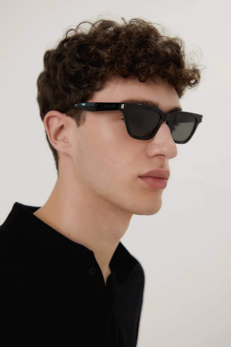 SL SULPICE 462 cat-eye UNISEX sunglasses with grey lenses – iconic corner the corner angle in the end piece with grey lenses – LUX VERSE Luxury Designer Fashion Outlet
