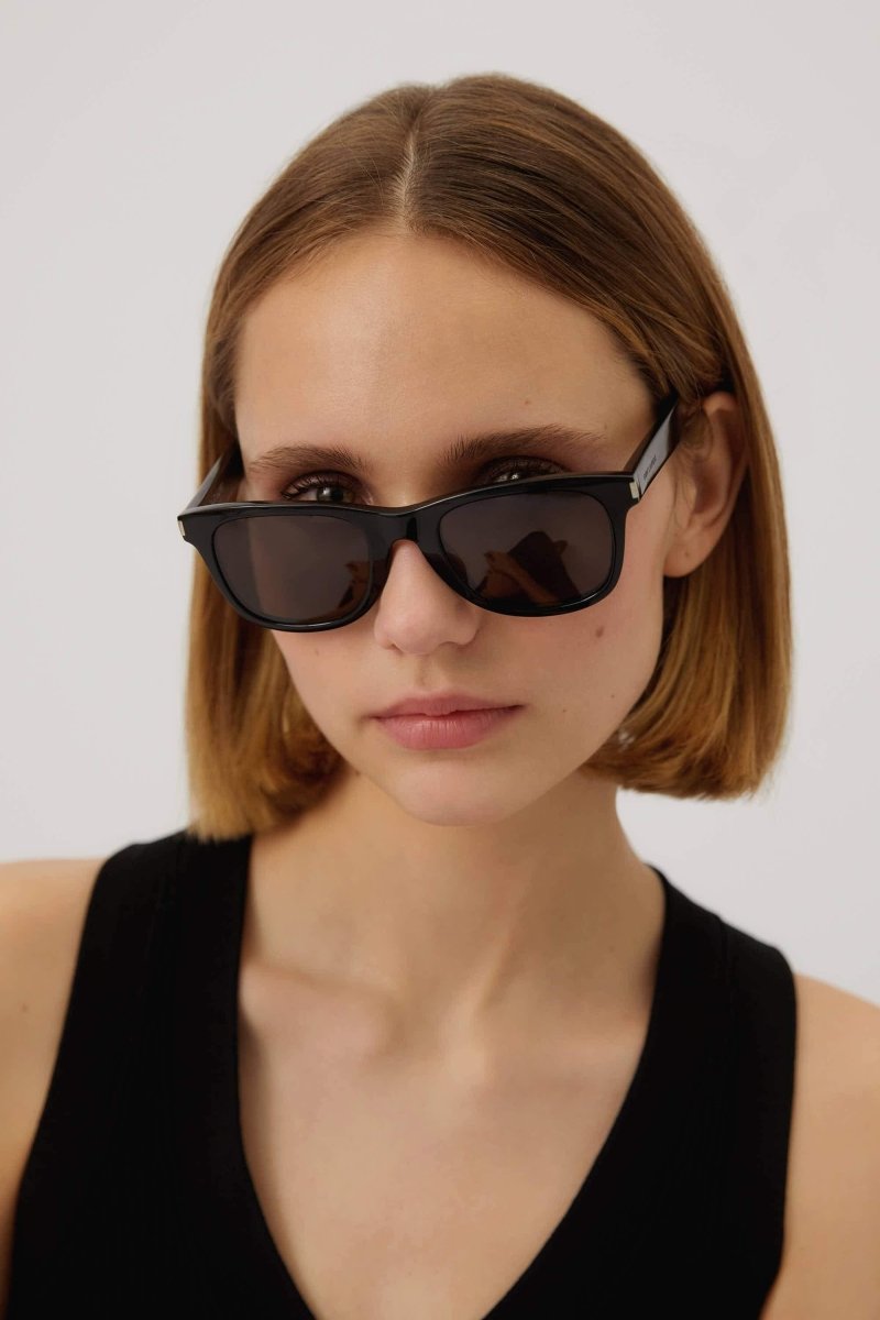 SL51 UNISEX black sunglasses – acetate featuring the corner angle as the signature code for the eyewer – LUX VERSE Luxury Designer Fashion Outlet