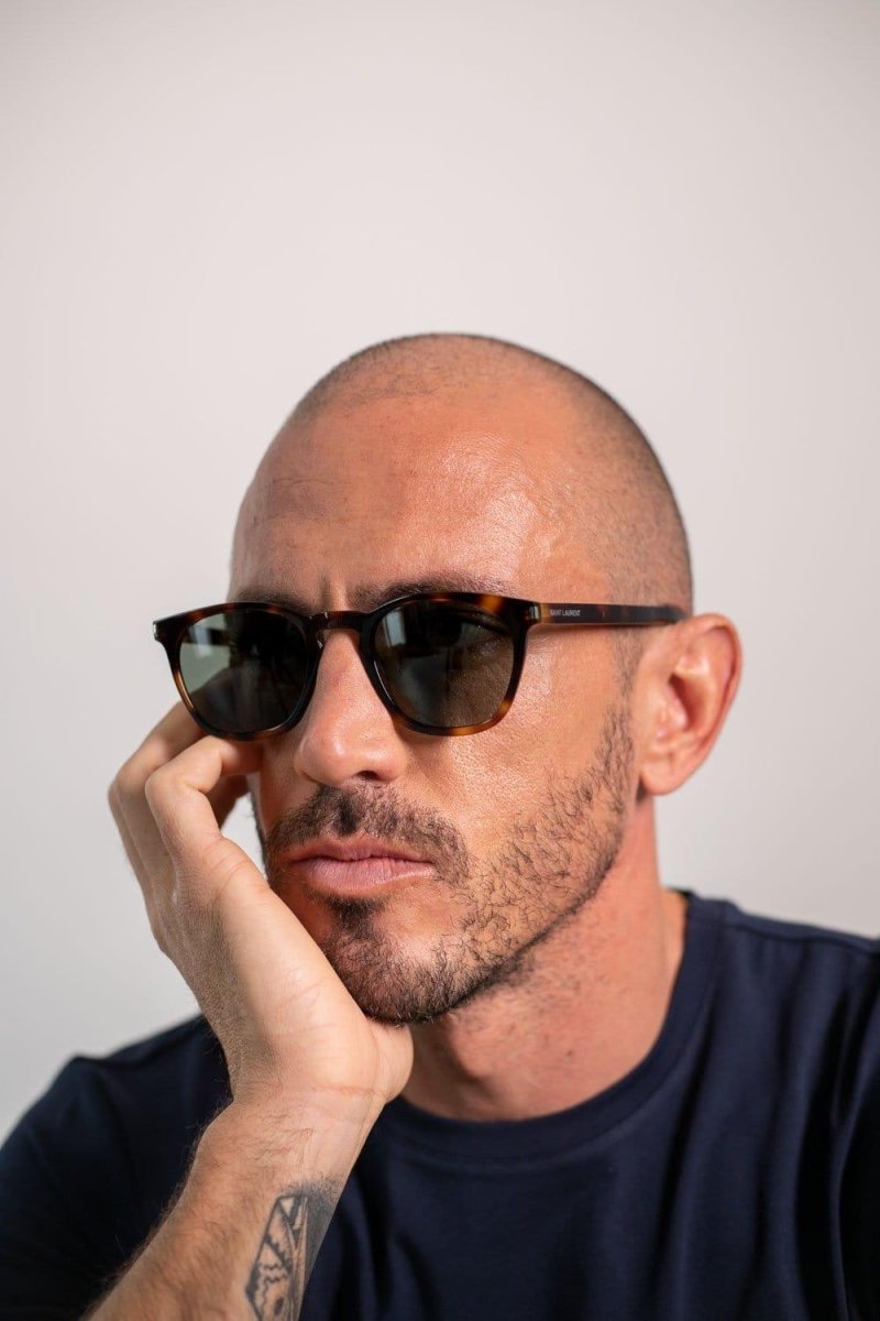 UNISEX havana sunglasses – the logo is laser engraved on both temples – LUX VERSE Luxury Designer Fashion Outlet