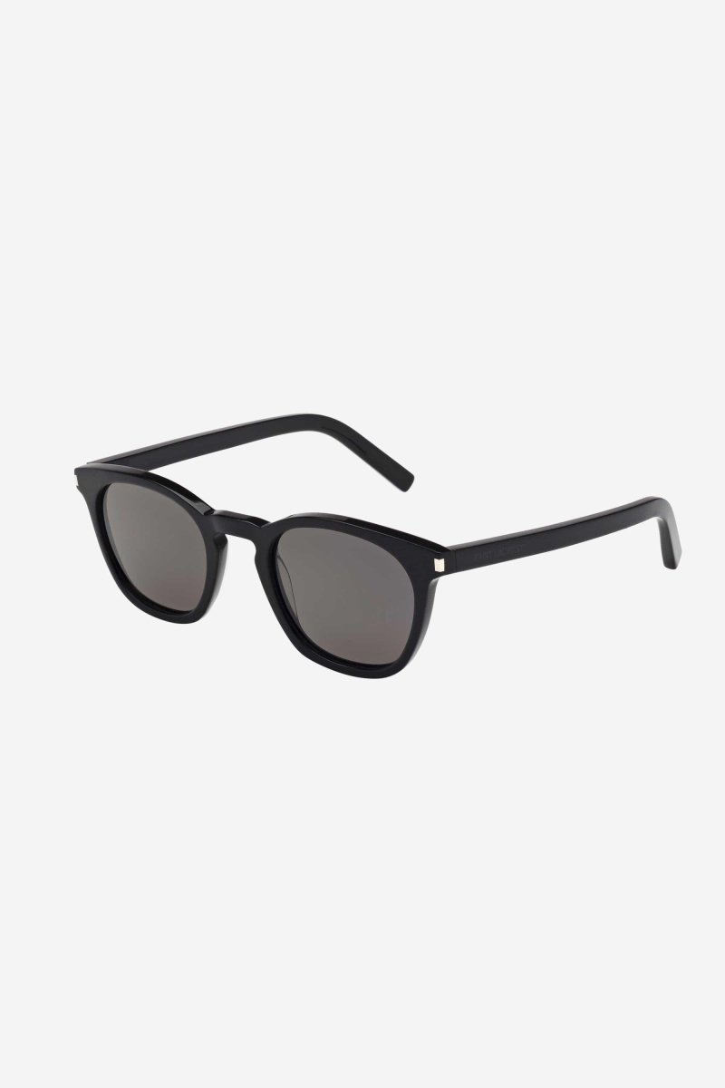 UNISEX iconic SL 28 black sunglasses – our iconic permanent SL 28 in black acetate featuring the corner angle in the end – LUX VERSE Luxury Designer Fashion Outlet