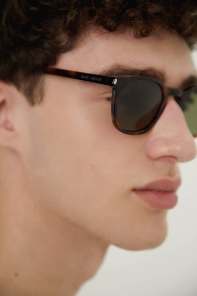 UNISEX iconic SL28 havana sunglasses – our iconic permanent SL 28 in havana acetate featuring the corner angle in the end – LUX VERSE Luxury Designer Fashion Outlet