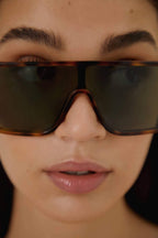 UNISEX MASK ACE havana sunglasses – the logo is laser engraved on both temples – LUX VERSE Luxury Designer Fashion Outlet