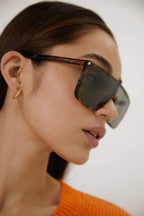 UNISEX MASK ACE havana sunglasses – a new acetate enriched by the corner angle in havana – LUX VERSE Luxury Designer Fashion Outlet