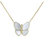 Butterfly Gold Mop Diamond Necklace – LUX VERSE Luxury Designer Fashion Outlet