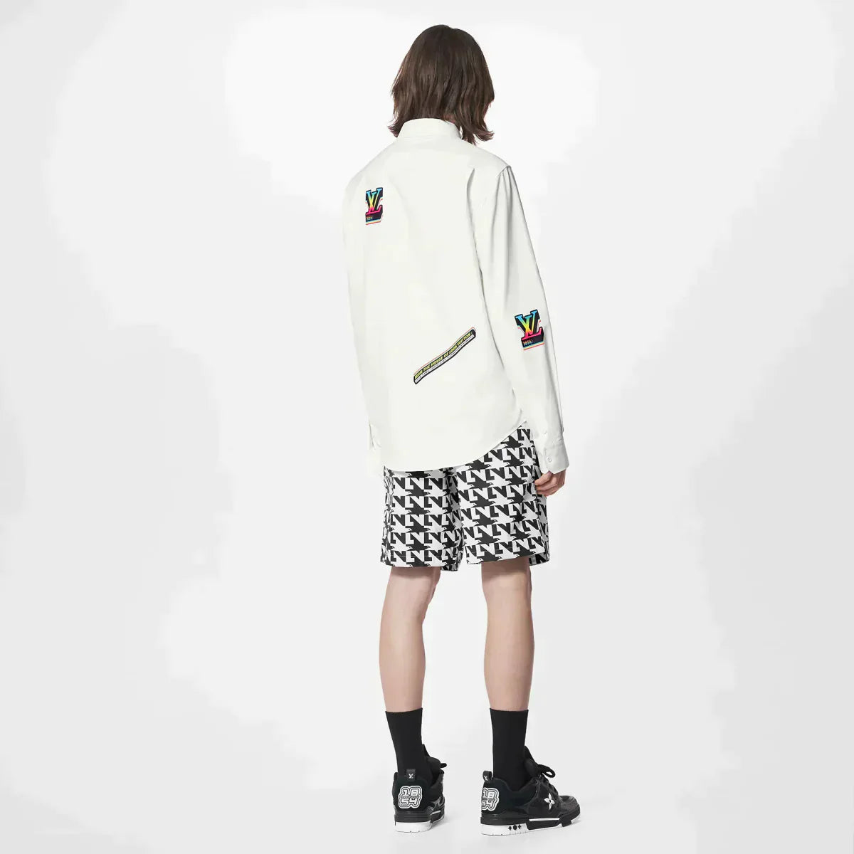 Signature Board Swimshorts – the allover LV Doves houndstooth motif plays an optical trick with interlocking – LUX VERSE Luxury Designer Fashion Outlet