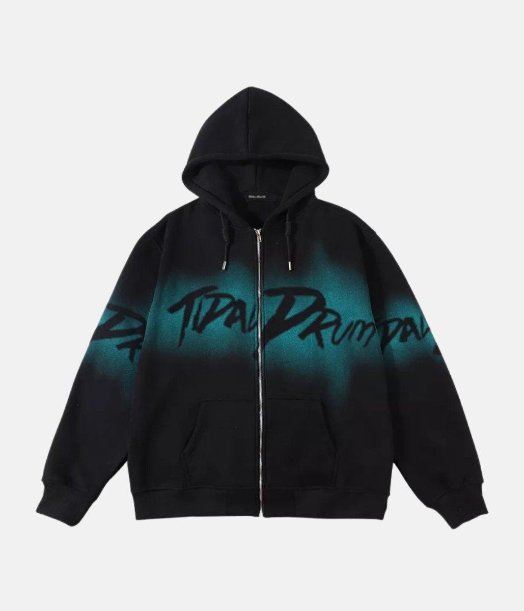 Spectrum Hoodie – material: Premium Cotton & Polyester Design: A zip front, drawstring hood and side – LUX VERSE Luxury Designer Fashion Outlet