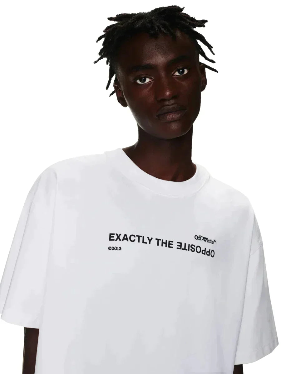 Spiral Opp Over S/S Tee – black short sleeves t-shirt featuring black ™"Exactly The Opposite"script – LUX VERSE Luxury Designer Fashion Outlet