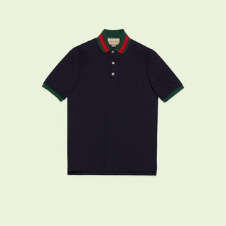 Stretch cotton piquet polo