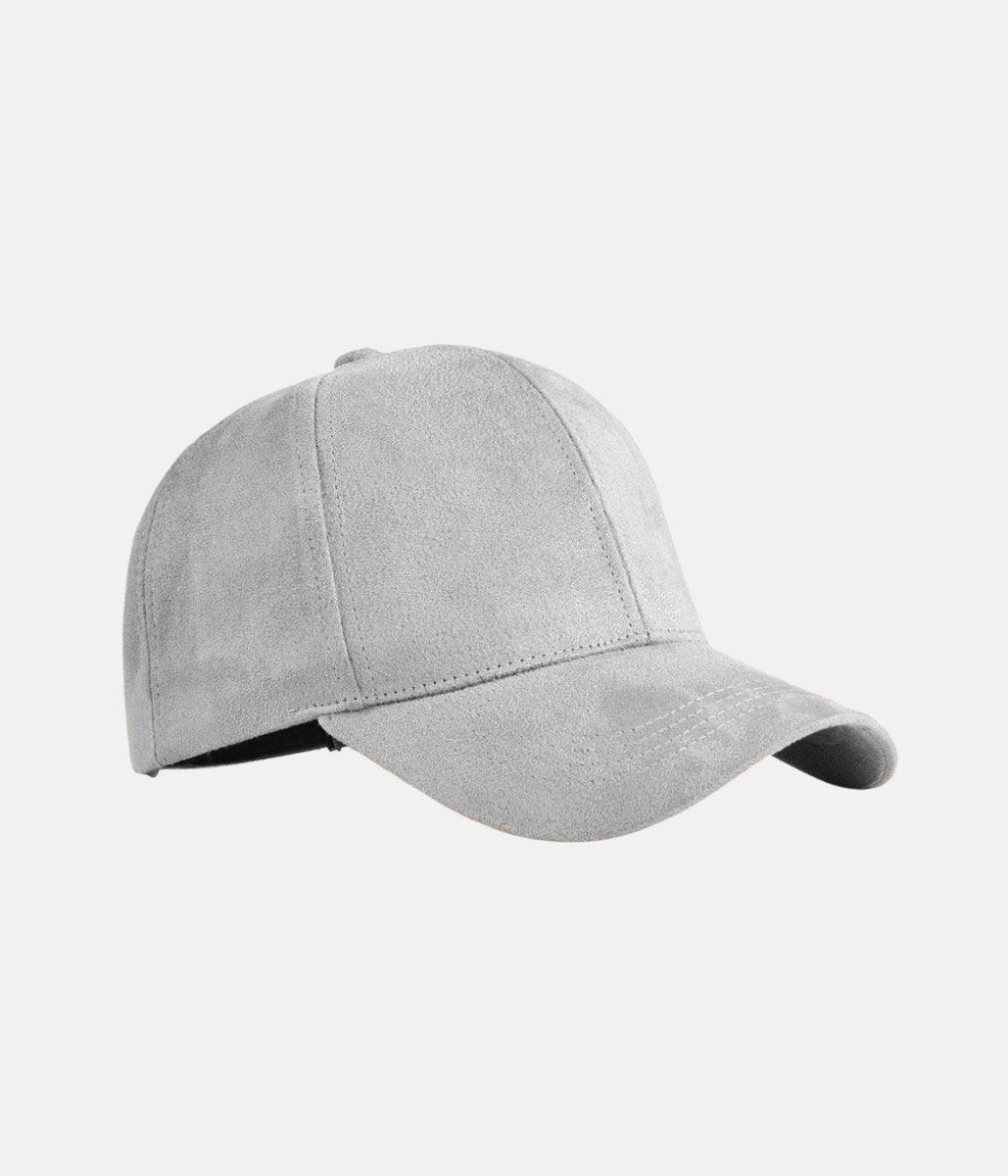 Suede Cap | Light Gray – material: Premium cotton fabric with a soft suede look finish – LUX VERSE Luxury Designer Fashion Outlet