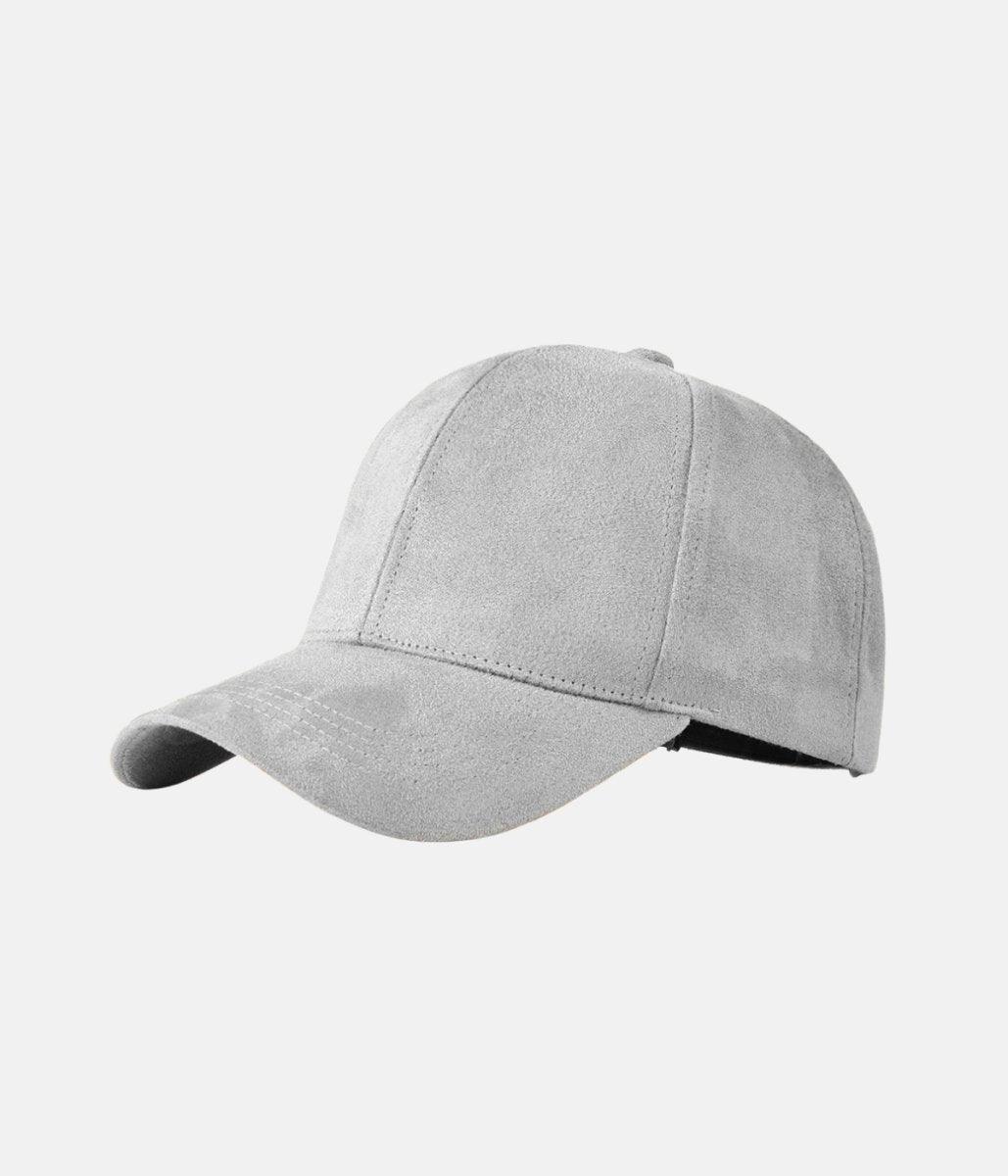 Suede Cap | Light Gray – material: Premium cotton fabric with a soft suede look finish – LUX VERSE Luxury Designer Fashion Outlet