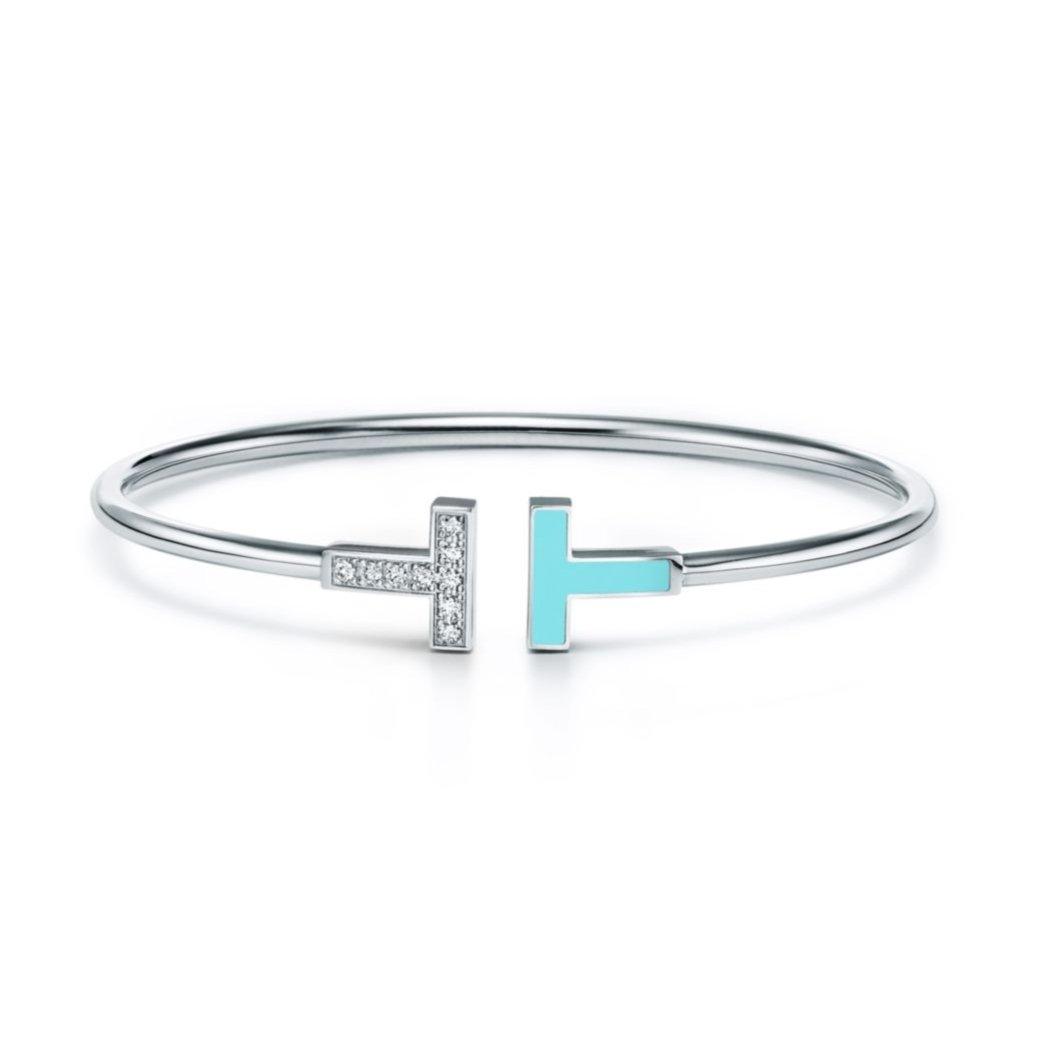T Bangle | Turquoise CZ – original Packaging, Certificates included – LUX VERSE Luxury Designer Fashion Outlet