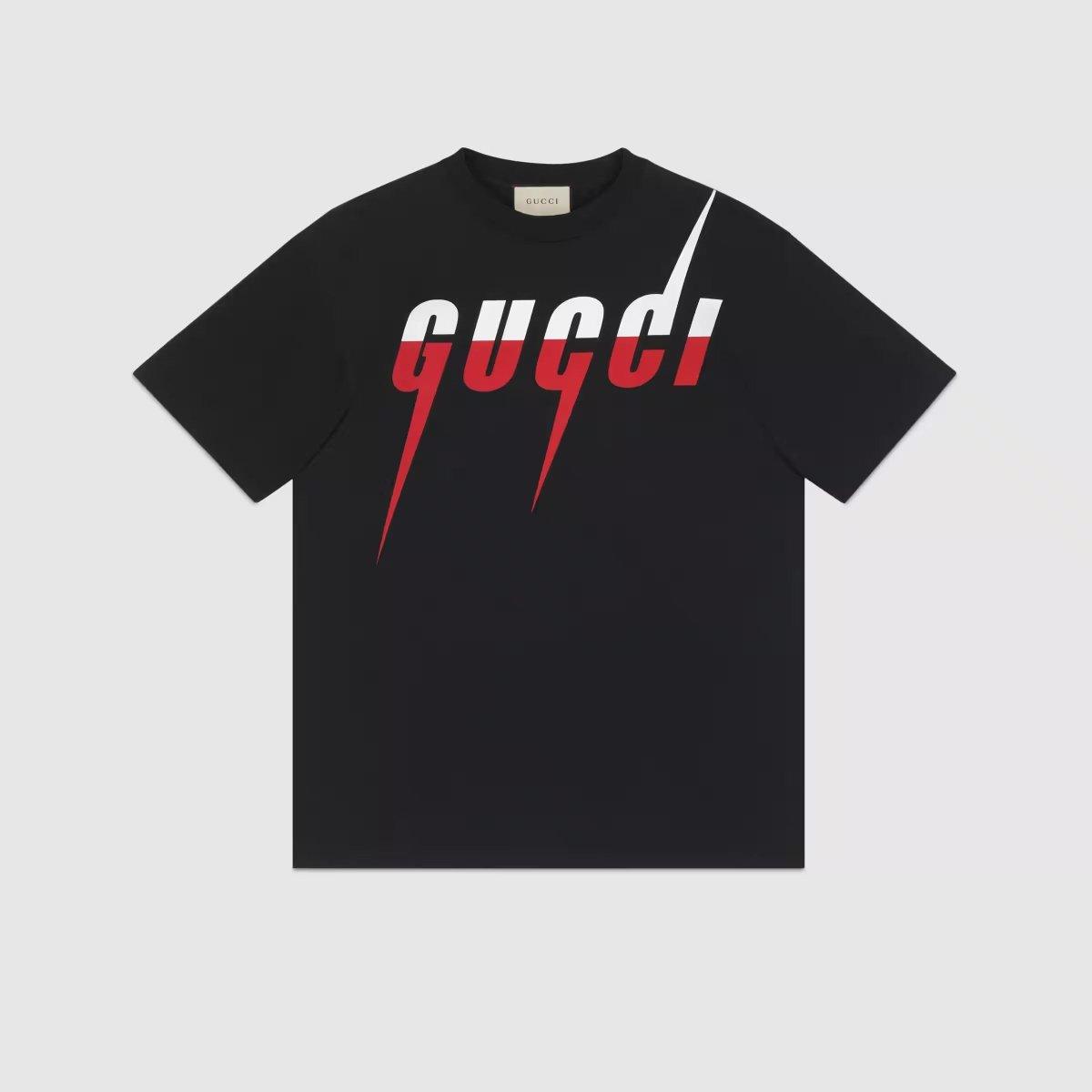 T-shirt with Blade print – designed with an oversize fit, this piece features the white and red Blade – LUX VERSE Luxury Designer Fashion Outlet