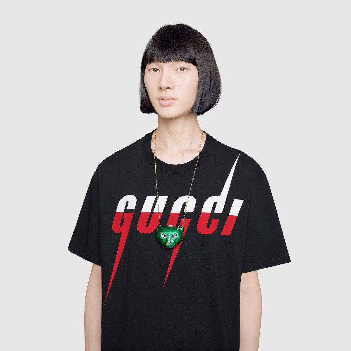 T-shirt with Blade print – designed with an oversize fit, this piece features the white and red Blade – LUX VERSE Luxury Designer Fashion Outlet