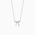 Ribbon Necklace Bow Pendant Diamond Charm Chain – LUX VERSE Luxury Designer Fashion Outlet
