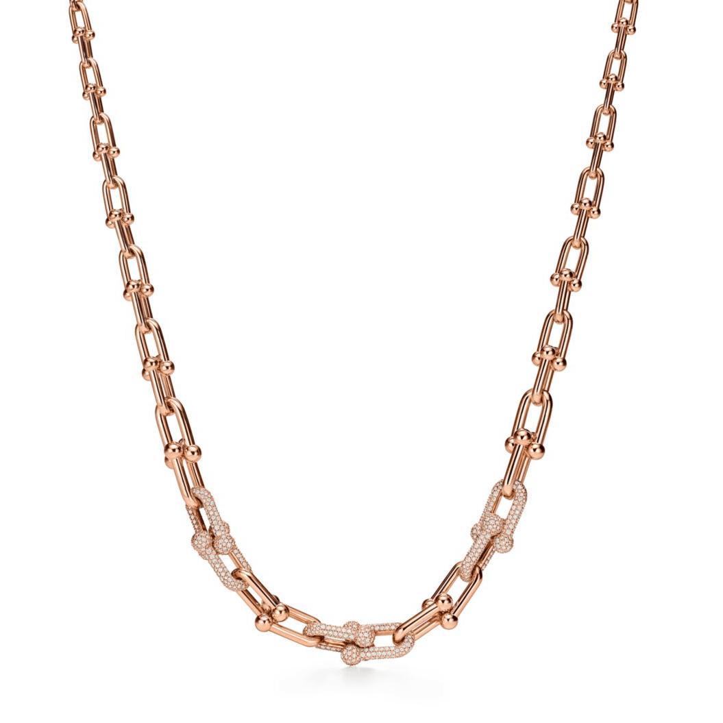 Hardwear Graduated Link Necklace Rose Gold with Pave Diamonds – LUX VERSE Luxury Designer Fashion Outlet