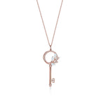 Victoria Diamond Rose Gold Vine Circle Key Necklace – LUX VERSE Luxury Designer Fashion Outlet