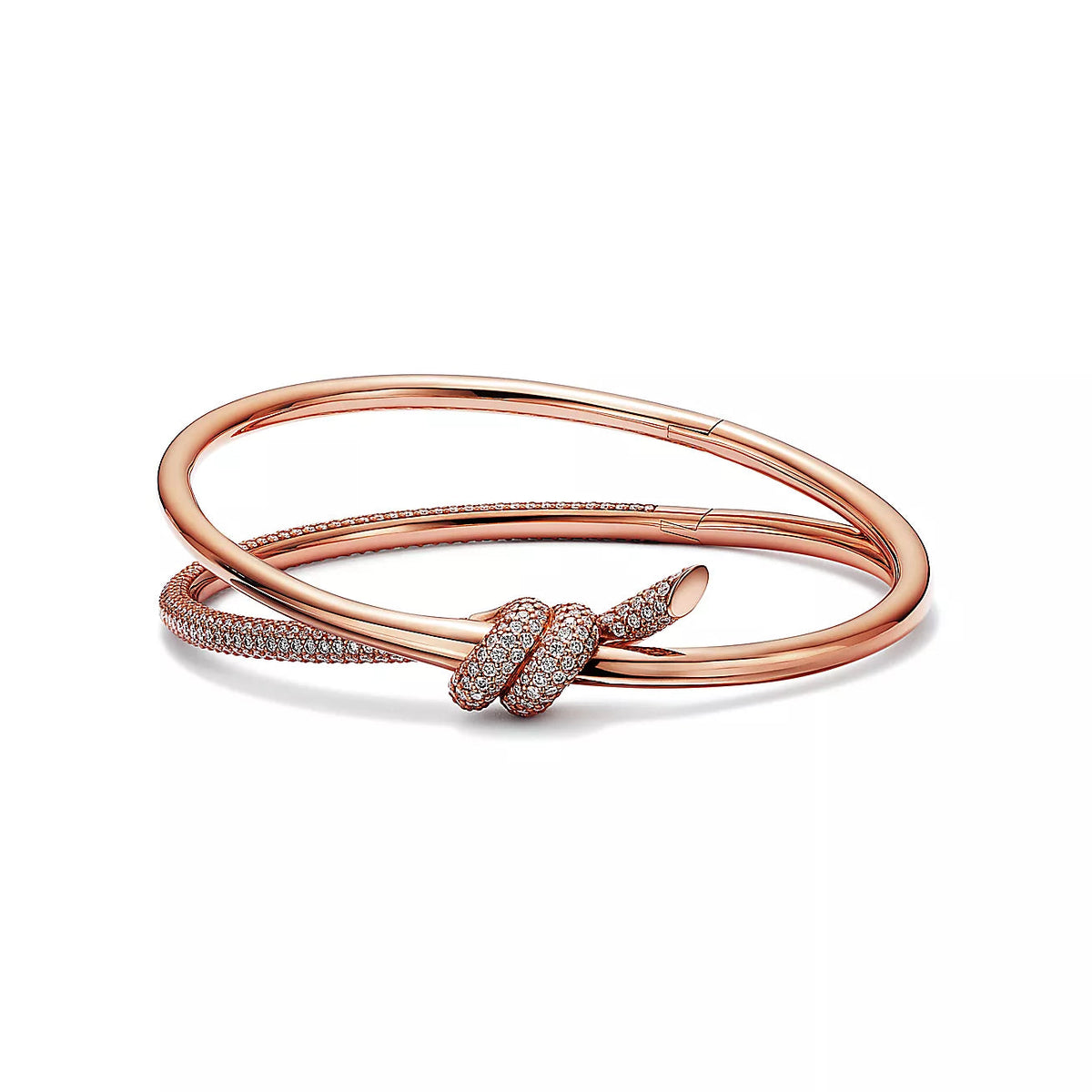 Knot Double Row Rose Gold Diamond Bracelet – LUX VERSE Luxury Designer Fashion Outlet