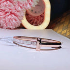 Wide Hinged Bangle Rose Gold with Baguette Diamonds – LUX VERSE Luxury Designer Fashion Outlet