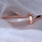 Wide Hinged Bangle Rose Gold with Baguette Diamonds – LUX VERSE Luxury Designer Fashion Outlet