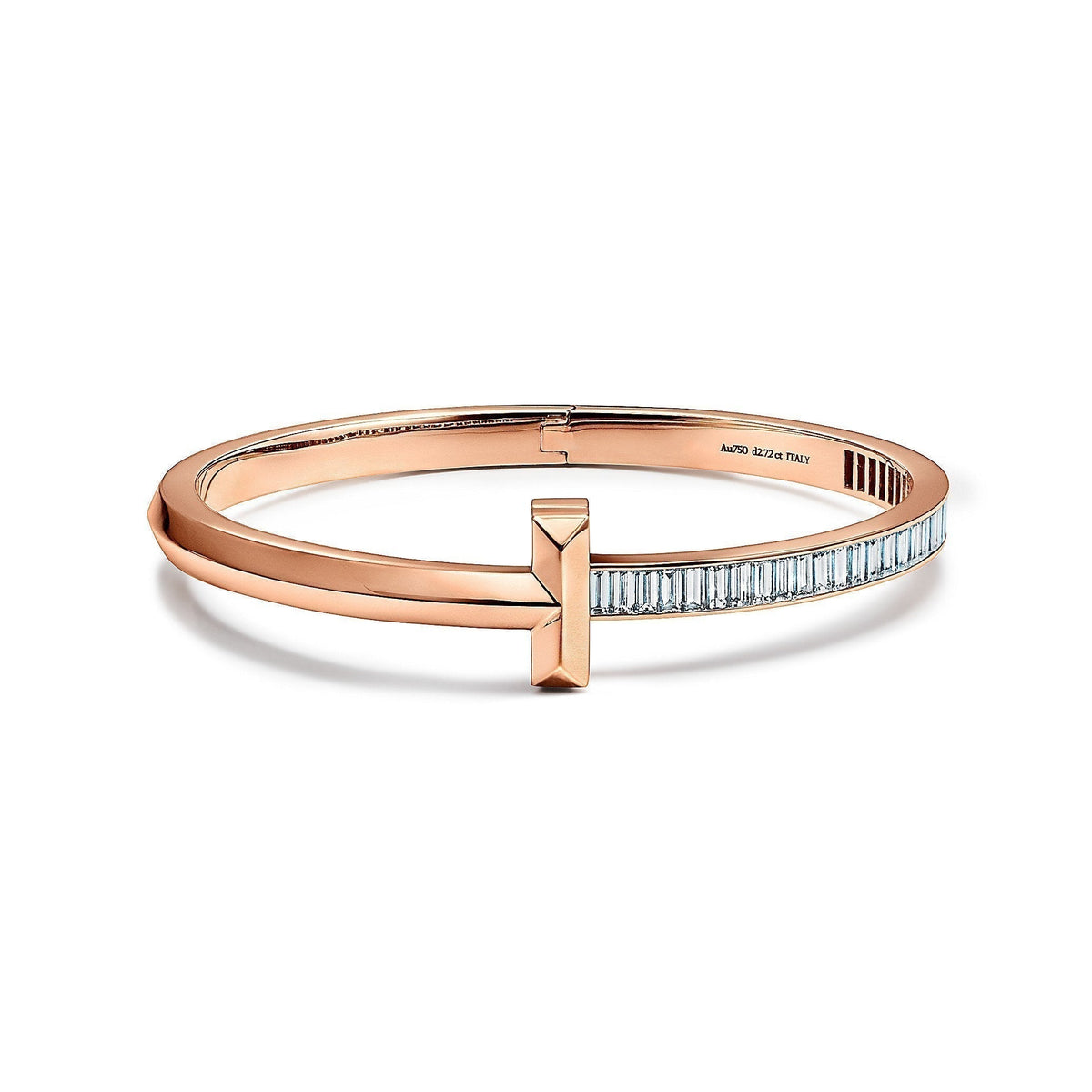 Wide Hinged Bangle Rose Gold with Baguette Diamonds – LUX VERSE Luxury Designer Fashion Outlet