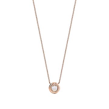 Diamond and Mother Pearl Circle Necklace Pendant – LUX VERSE Luxury Designer Fashion Outlet