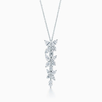 MIXED CLUSTER DIAMOND DROP PENDANT - LUX VERSE - Luxury designer fashion outlet