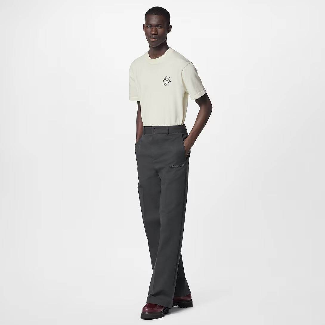 Signature Short-Sleeved T-Shirt – made from a fine compact cotton knit, it features an embroidered signature – LUX VERSE Luxury Designer Fashion Outlet
