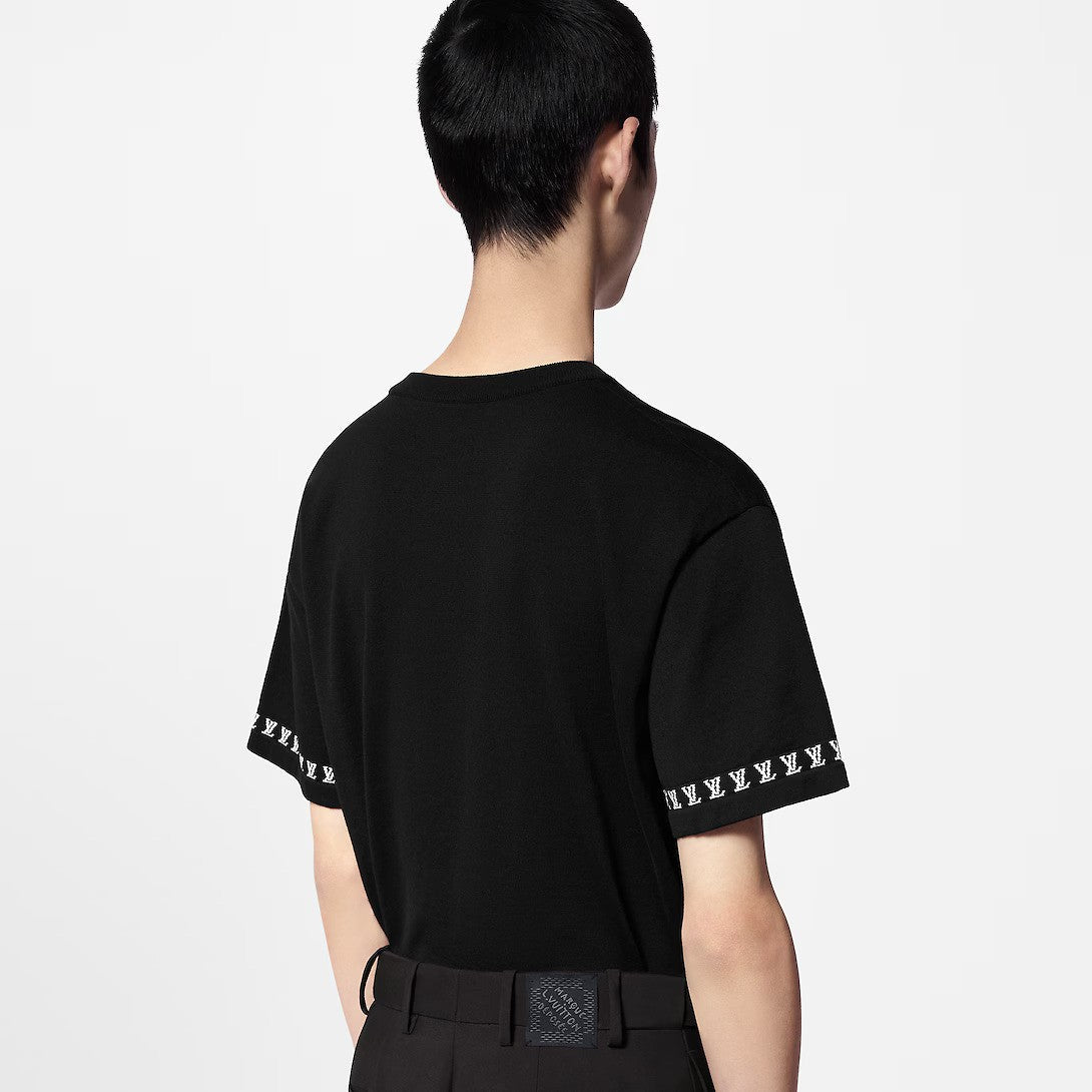 Short-Sleeved Cotton Crewneck – these include a discreet ‘Marque L.Vuitton déposée’ on the chest and a band of LVs – LUX VERSE Luxury Designer Fashion Outlet