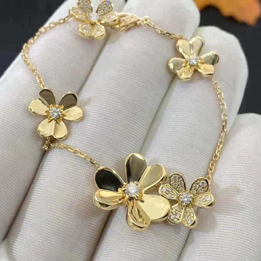 Frivole Gold 5 Flowers Bracelet – LUX VERSE Luxury Designer Fashion Outlet