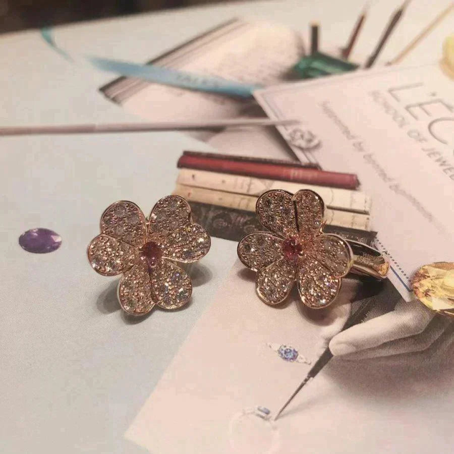 Frivole  Flower Diamond Earrings – LUX VERSE Luxury Designer Fashion Outlet