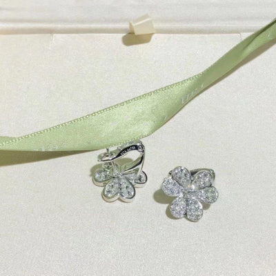 FRIVOLE FLOWER DIAMOND EARRINGS SILVER